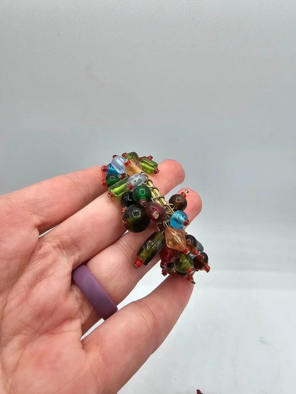Multicolor Beaded Napkin Rings 8ct VTG Eclectic Bohemian Vibe Handmade
